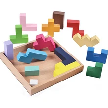 Головоломка 3D Tetris куб деревянная игра в коробке обучающие игрушки для детей