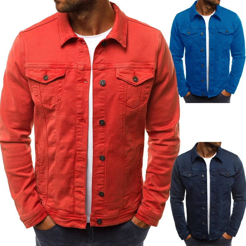 

2018 Men'S Denim Jacket High Quality Fashion Jeans Jackets Slim Fit Casual Streetwear Vintage Mens Jean Clothing Plus Size M-3XL