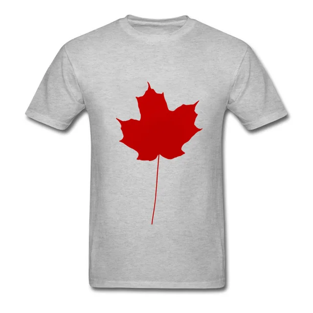 Canada Red Maple Leaf Printed On T Shirt Men Custom Oversized White Black Tee Shirts Icon 
