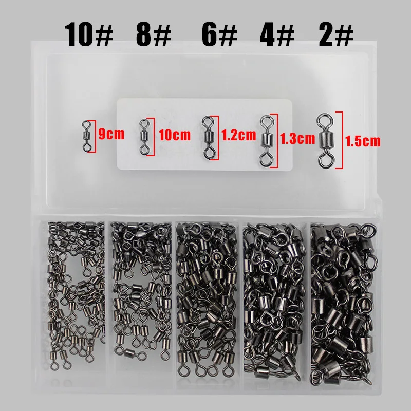 

250pcs Ball Bearing Swivel Solid Rings Fishing Connector Model Ocean Boat Fishing Hooks Joint Fishing Barrel Bearing Accessories