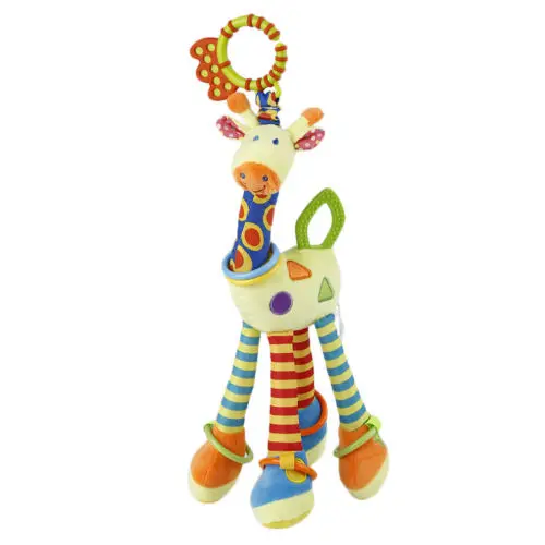

Baby Cartoon Giraffe Hand Bed Bell Ring Mobile Plush Infant Hanging Rattle Toy