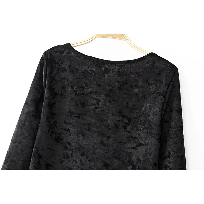 Solid Women Bodysuits O Neck Female Clothes Velvet Jumpsuit For Women Spring Female Bodysuit With Long Sleeve Women Clothing S-L (8)