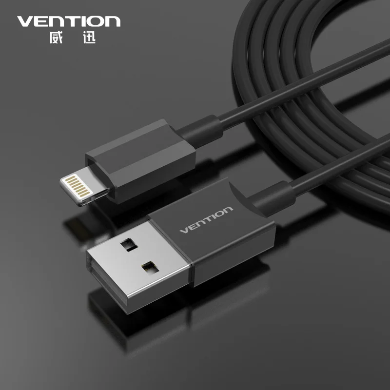 Vention 8Pin USB Charging Charger Data Sync Adapter USB Cable 5 Feet Black Charging Cord for Apple iphone 5/5s/5c/6/6 Plus