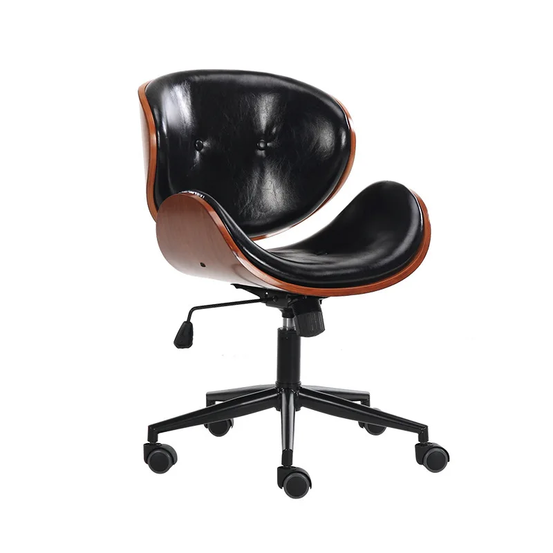 

Solid Wood Vintage Chair Household Living Room Chair Lifted and Rotation Simple Swivel Chair Multifunction Office Staff Chair