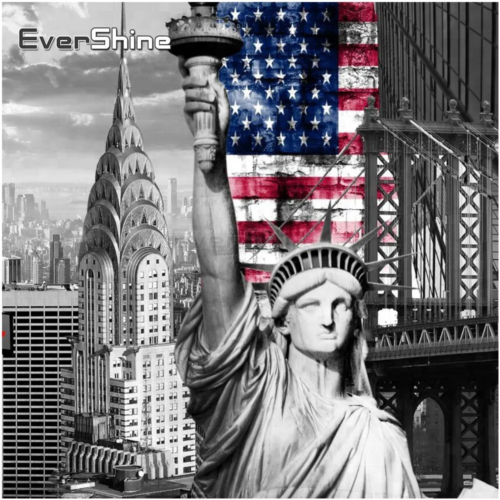 Evershine DIY Алмазная мозаика Статуя Свободы фотографии Стразы полный квадратный алмаз живопись Нью-Йорка украшения дома