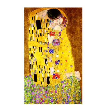 

150X260CM Classic Artist Gustav Klimt kiss Abstract Oil Painting on Canvas Print Poster Art Wall Pictures For Living Room