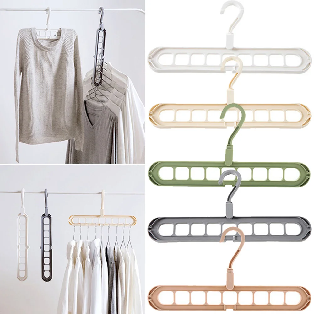

Multi Hanger Laundry Support Circle Clothes Hanger Multi-port Drying Rack Plastic Scarf Hanger Storage Racks Laundry Storage
