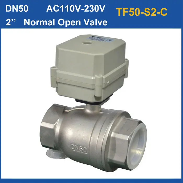 

DN50 AC110-230V 2wires motorized valve 2'' Stainless Steel electric valve Normal Closed type
