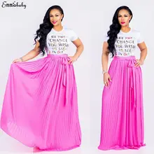 Женские макси юбки женские Ретро эластичные талии девушки Кружева Твердые шифон слой длинные