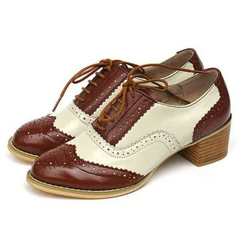 

Vintage British Style Oxford Shoes For women 100% Genuine leather flat shoes women US size 10 handmade Patent leather Shoe