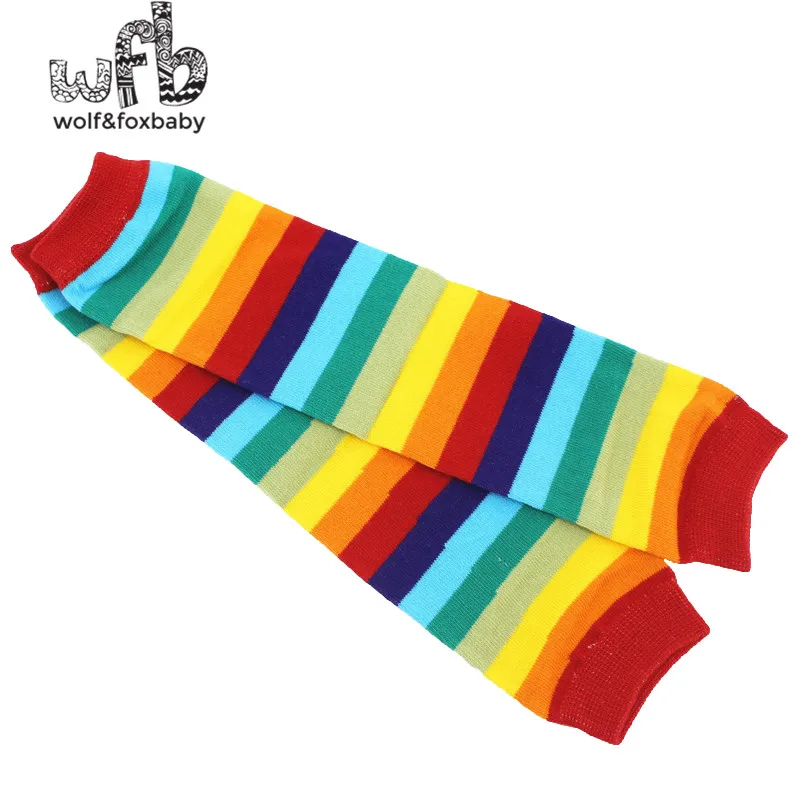 

Wholesales 5pairs/lot striped colored rainbow ankle socks Free shipping children stockings kneecap leg warmers kids foot strap