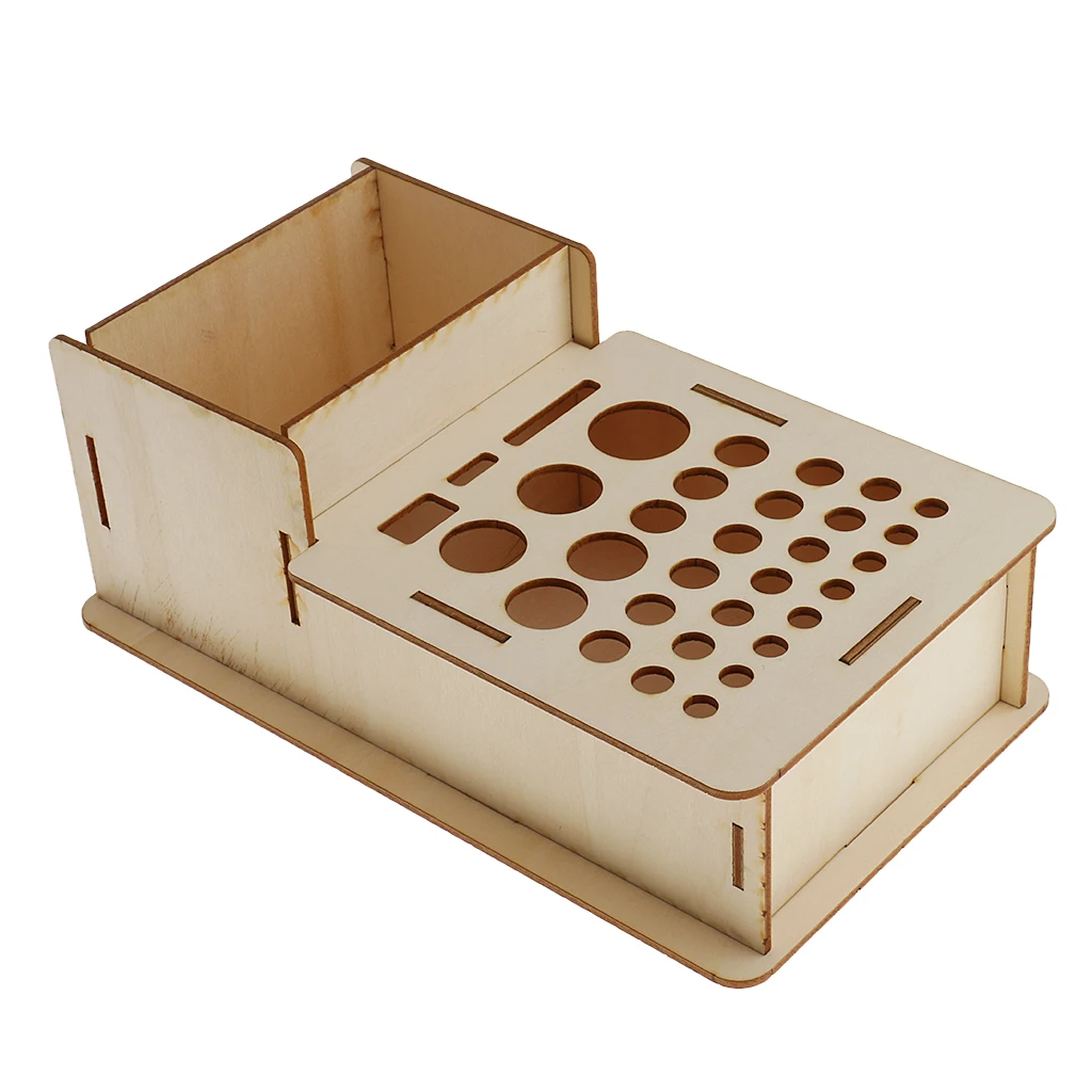 

Wood Leather Craft Tools Holder Rack Stand Leather Stamp Punch Tools Storage Box Organizer #1