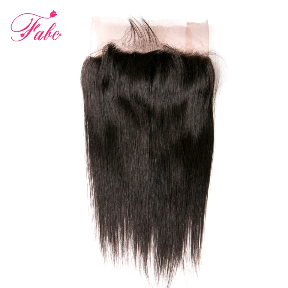 Fabcผมบราซิลตรงผมremy 360ลูกไม้ด้านหน้า10-20นิ้ว100%มนุษย์ผมฟรีส่วนสวิสลูกไม้ปิดธรรมชาติสีดำ