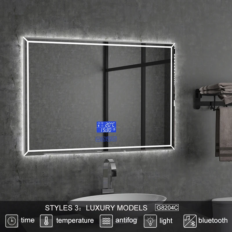 Заказной размер с подсветкой смарт-зеркало светодиодный Bluetooth зеркало для ванной с подсветкой Defogger для ванной зеркало для макияжа 2G8204