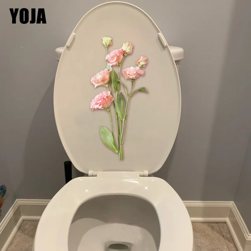 YOJA 12 4X25 см Красивые цветы Туалет наклейки на сиденья модные настенные украшение