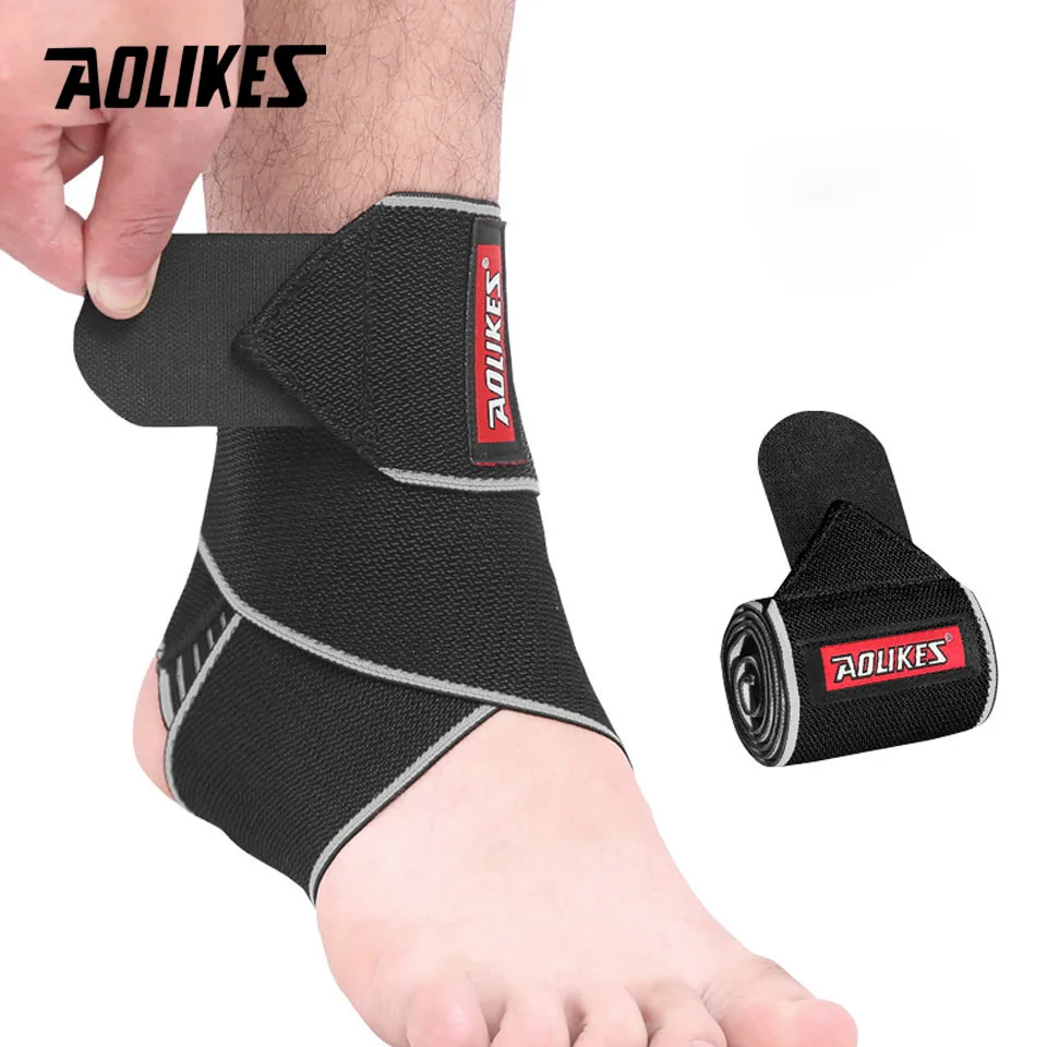 AOLIKES 1 шт. поддержка лодыжки Спорт анти-скольжение лодыжки Brace протектор регулируемое эластичное Защитное приспособление - Цвет: Grey