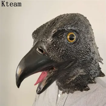 

Funny Full Head Face Eagle Masks For Adults Animal Latex Head Mask for Halloween Masquerade Cosplay black white eagle mask Dress