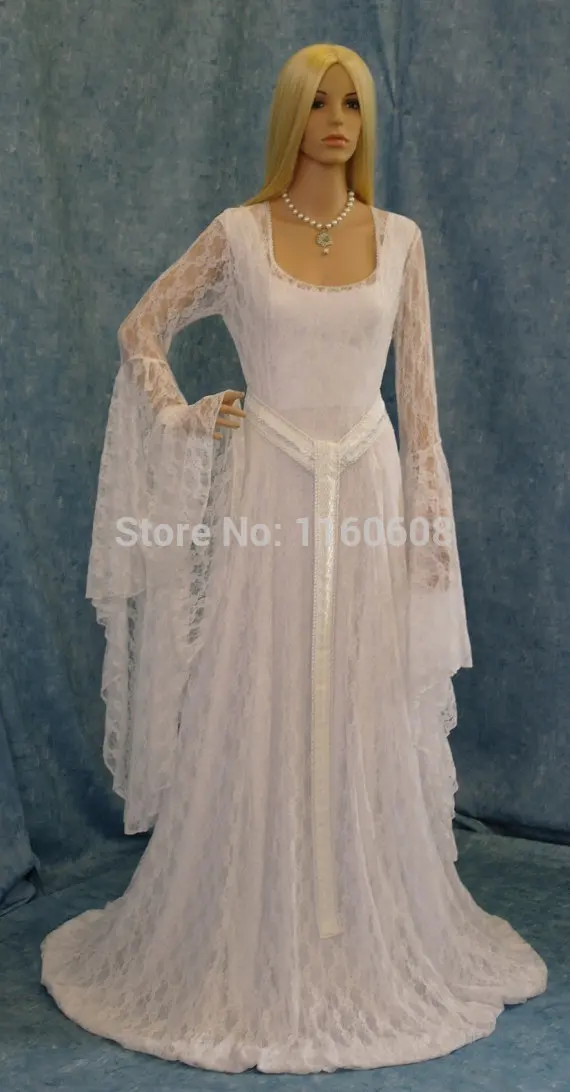 Abito di Pizzo bianco Fase Degli Elfi Vestito Cosplay Medievale Vestito  Handfasting Su ordine Tutto Il Formato|medieval cosplay|cosplay dressdress  medieval - AliExpress