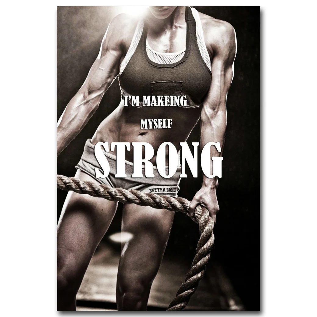 NICOLESHENTING Bodybuilding Motivation Zitate Art Silk Poster 12x18 24x36 zoll Fitness übung Wand Bilder Gymnastikraum 020 in NICOLESHENTING Bodybuilding