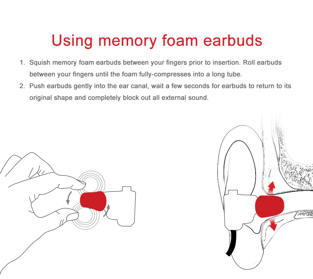 Original Memory Foam Ear Tips | AstroSoar Noise Isolating Earbud Earpad for Earphones | astrosoar.com