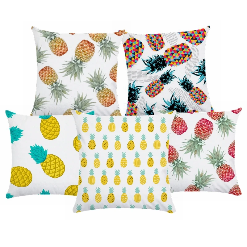 

Pineapple Fruit Pattern Short Plush Throw Pillow Cushion Cover Car Home Decor Decoration Sofa Bed Decorative Pillowcase