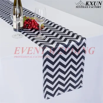 

25PCS White And Navy Blue Satin Table Runner For Hotel Table Decoration Wedding Party Reception Table Runners Tablecloth