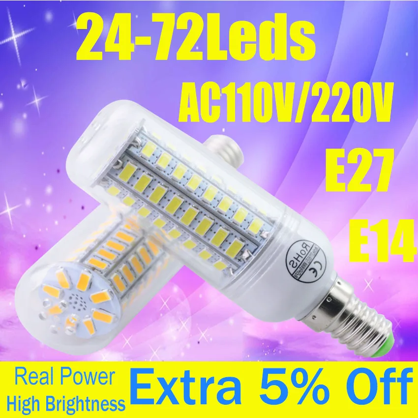 

Bright Energy Saving E14 LED Lamp 110V 220V E27 LED Spot Light Bulb Home Lampadas Led 5730SMD Lampada E27 Lamp Bulb Spotlight