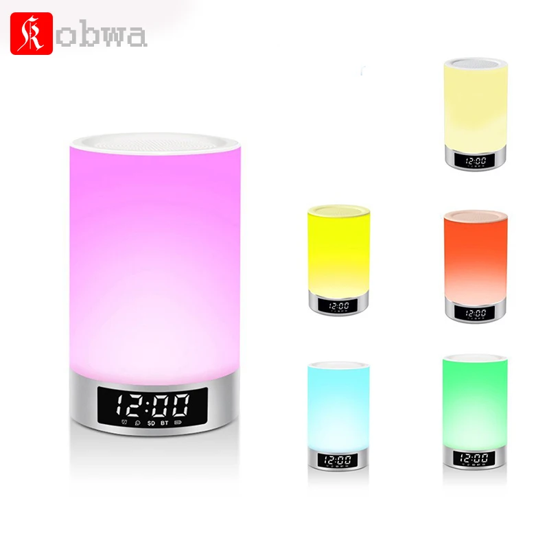 

kobwa wireless Bluetooth Speaker mp3 player with Micro usb SD card LED Light Alarm Clock LCD Display Speakers