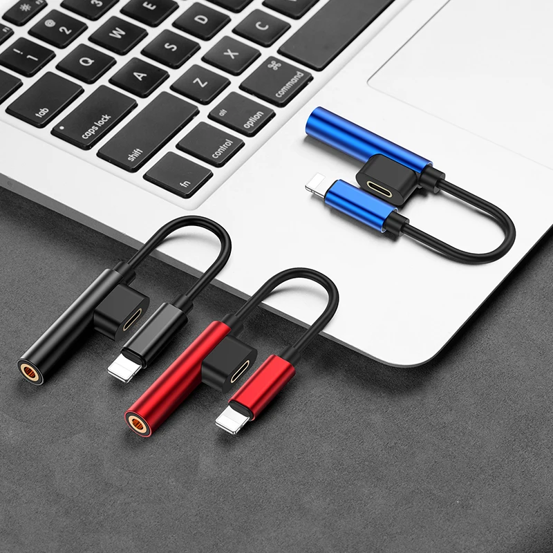 LINGCHEN 2 in 1 Charge Audio 3 5mm Jack Audio Charging Adapter to Earphone Headphone For iPhone Xs Max Xr X 8 7 Plus