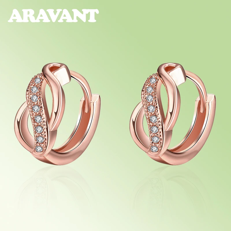 

New Arrival Rose Gold Color Geometric Hoop Earring For Women Fashion Earrings Jewelry