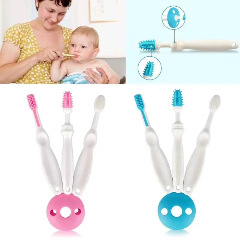 3pcs/set Baby Child Tooth Brush Newborn Silicone Teether Quality Safety Soft Kids Teething Children Toothbrush