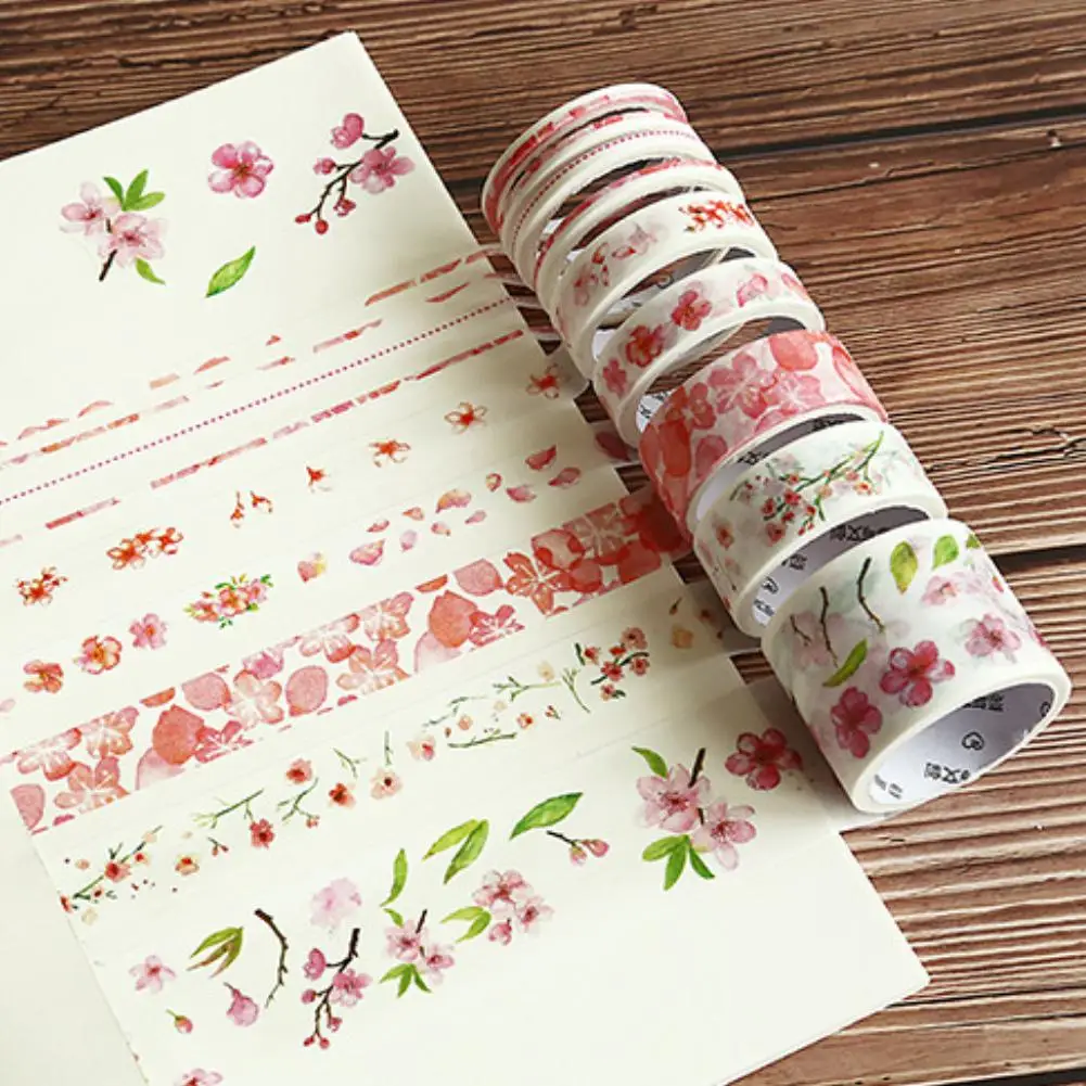 

9Pcs/Set Fashion Cartoon Paper Tape Sticker Stationary DIY Accessories Handcrafts Decor