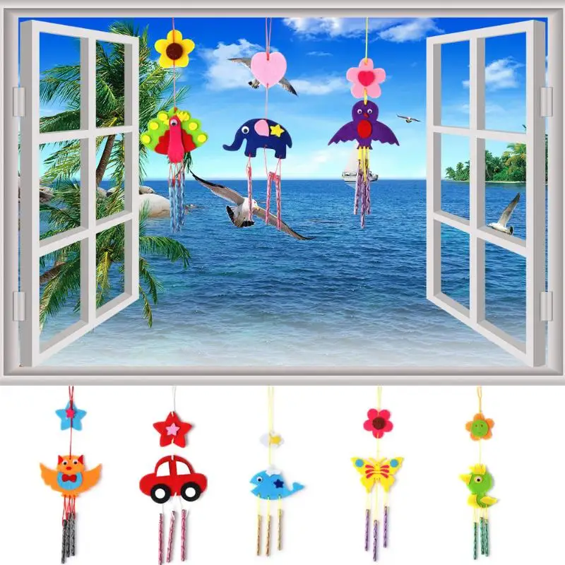

Kids Childre DIY Wind Chimes Aeolian Bells Educational Puzzle Toys Craft Kits Toys For Children Random Delivery