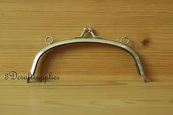 

metal purse frame glue on clasp clip nickel 5 1/2 inch X 2 inch Y45