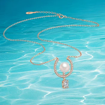 

Personality Charm Design Around Pearl Jewelry 925 Sterling Silver Jewelry Fashion With Luxury Zircon Pendant Necklaces for Women