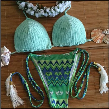 

Free Shipping cheap sexy low waist crochet bikini low waist beach bikini 4F4522