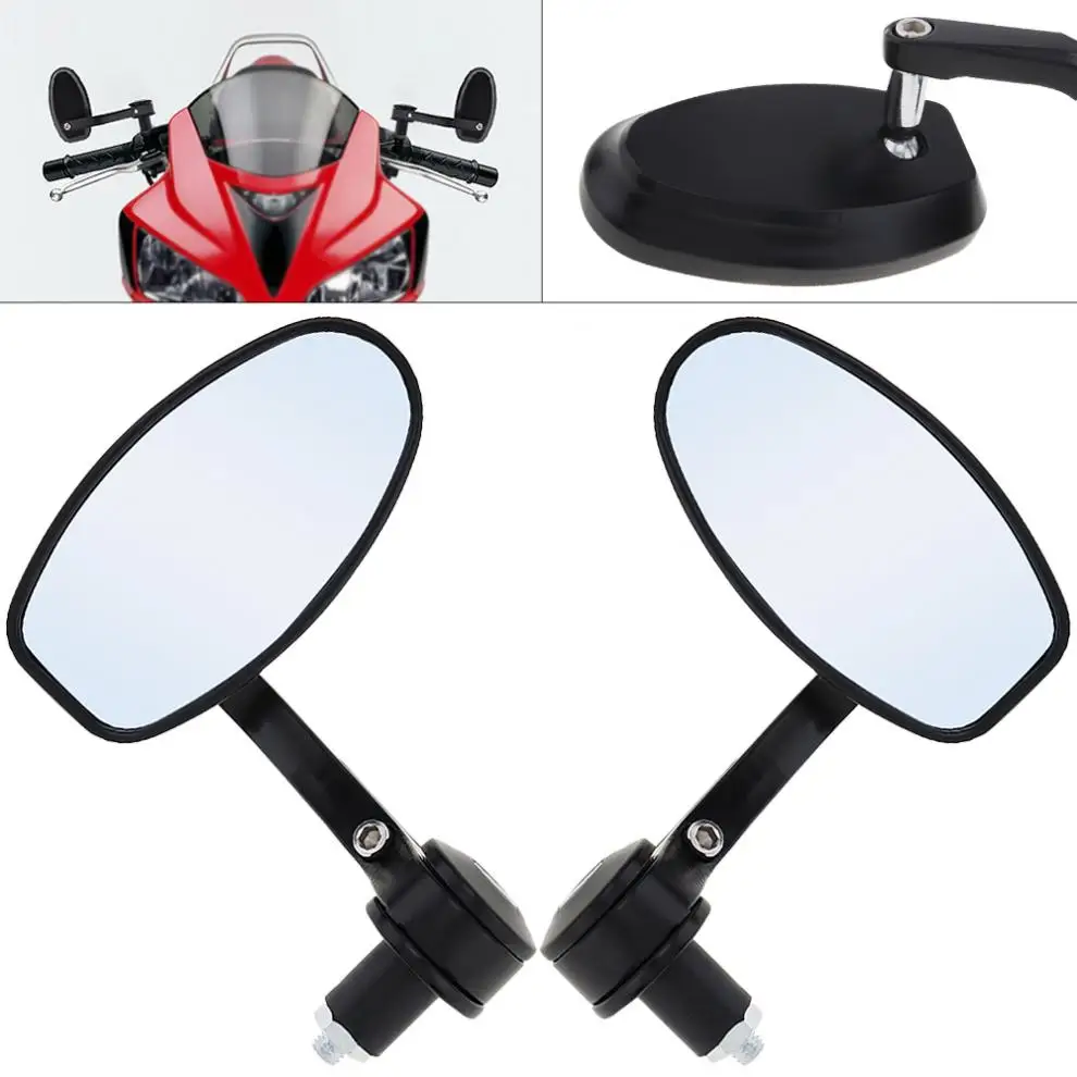 2pcs Universal Red Black Motorcycle Motorbike Modified Rearview Side Mirrors
