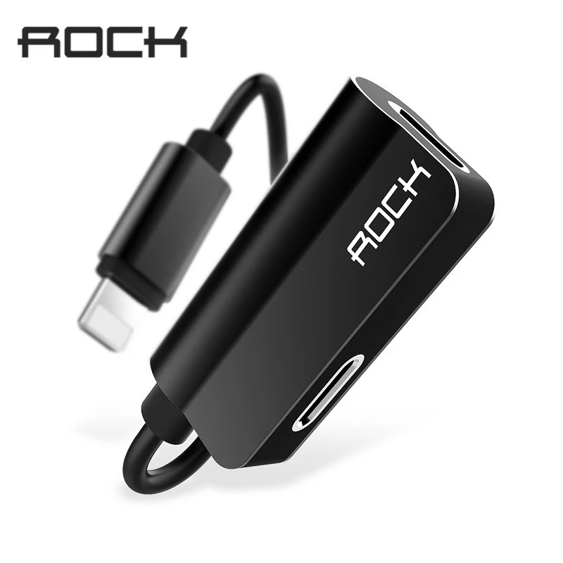 

ROCK Audio AUX Cable for iphone 7 8 X Charging Cord Lighting to Lighting Connector Headphone Audio Splitter Adapter
