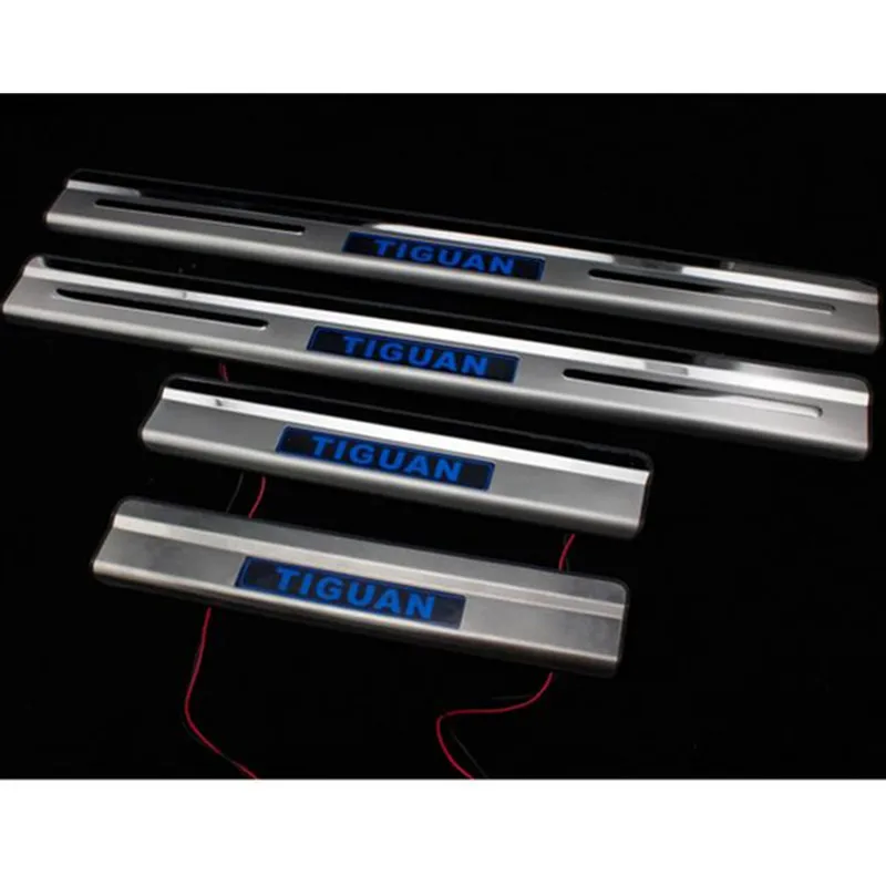 LED Pedal Scuff Plate Door Sill Cover For Volkswagen VW Tiguan