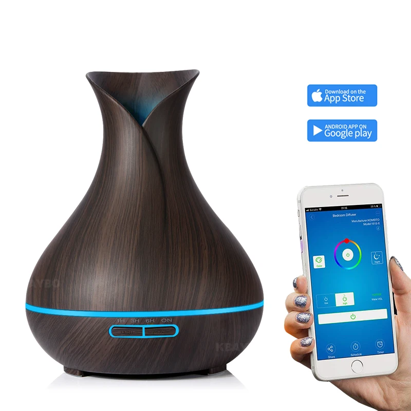 

400ml Aroma Diffuser with APP Remote Control Aroma Air Humidifier 7 Color LED Light Electric Aromatherapy Cool Mist Maker