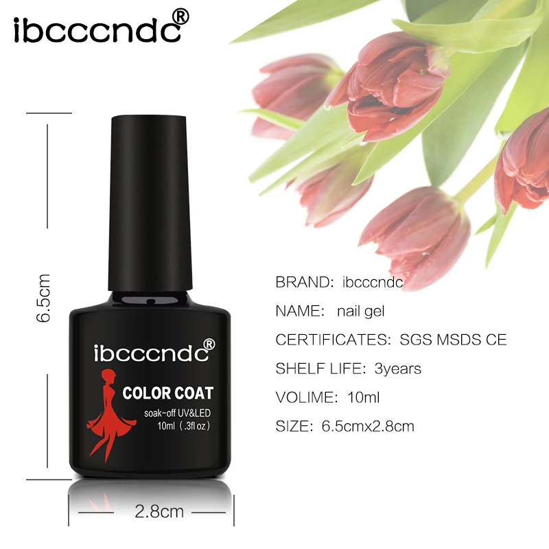 Ibcccndc брендовый гель для дизайна ногтей для женщин, долговечный, быстросохнущий, 10 мл, пигмент, цвет телесного вина, красный, белый, синий, УФ светодиодный Гель-лак