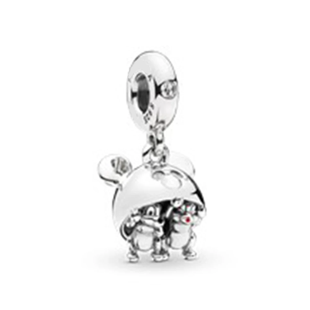 

NEW 100% 925 Sterling Silver Brothers Love Hanging Charm Limited Edition Cute Squirrel Pendant Fit Diy Bracelet Original Gift
