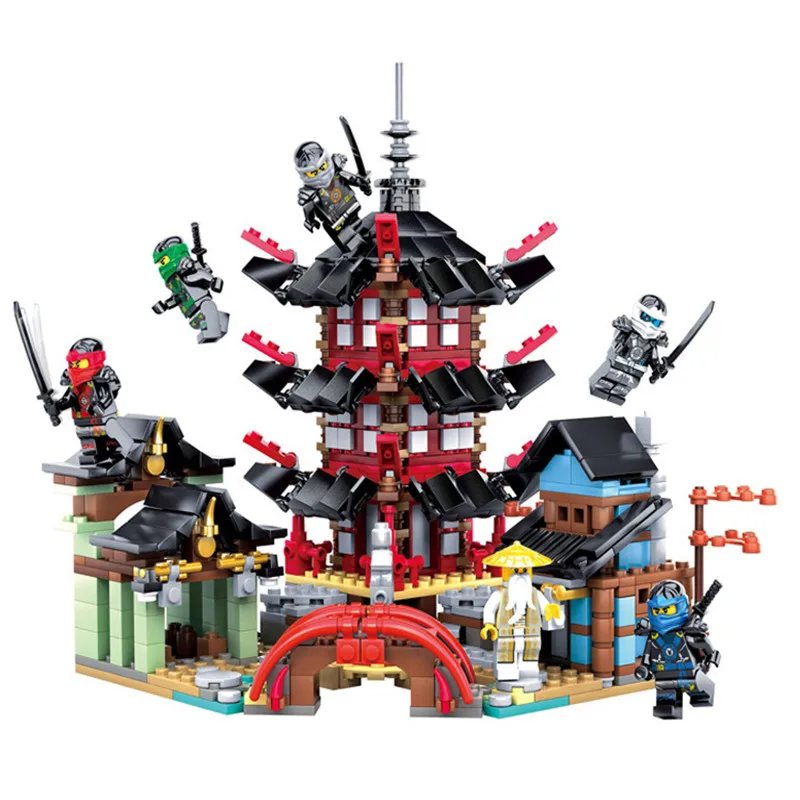 

Diy Ninja Temple of Airjitzu DIY Building Block Sets Toys for Children Compatible with legoingly ninjagoed as Christmas Gifts