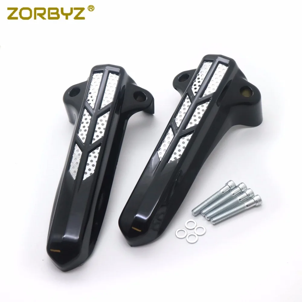 ZORBYZ мотоциклетные хромированные/черные чехлы с передней вилкой и нижней частью