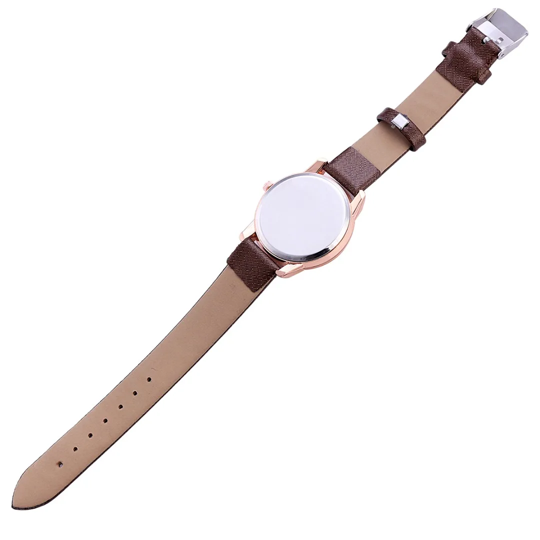 Faux Leather Arabic Numbers Watch  Fashion Casual Women Analog Quartz Watchh Female Wristwatches Relogio Feminino Shellhard