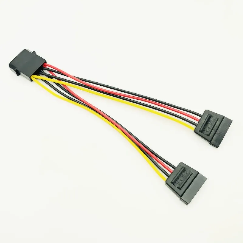 Компьютерные кабели и разъемы Molex 4pin IDE к двойному SATA 15Pin кабель питания Y сплиттер