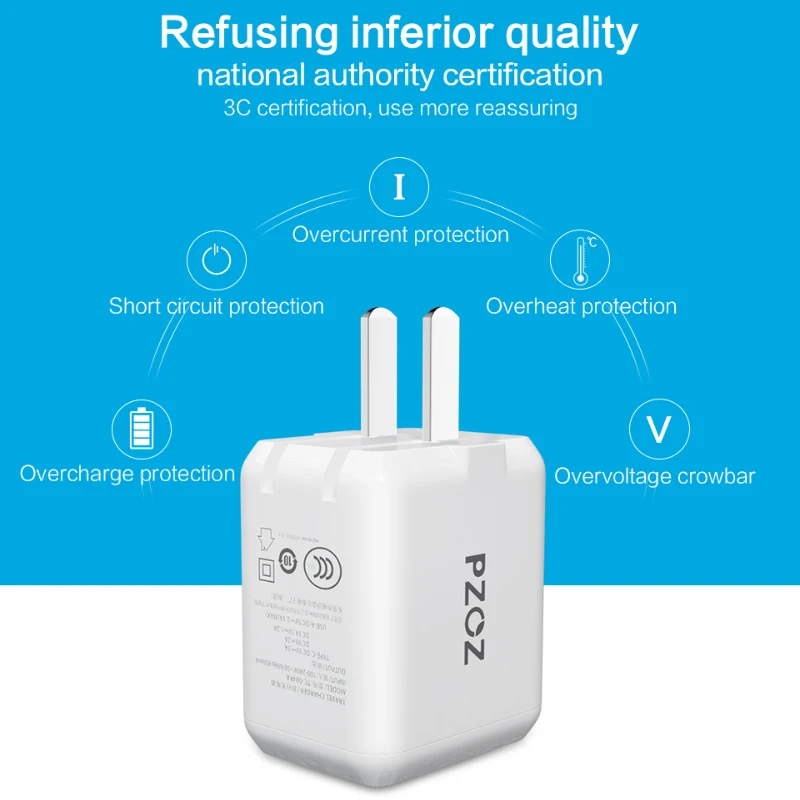 PZOZ PD USB 29W Fast Charger adapter For Apple iphone X 8 Plus Type c usb-c Lightning Charge cable Fast charging Dual usb c 3.1