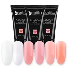 1 шт дизайн ногтей УФ светодиодный молочно-белый розовый поли акриловый строительный гель для полировки для наращивания 30 г