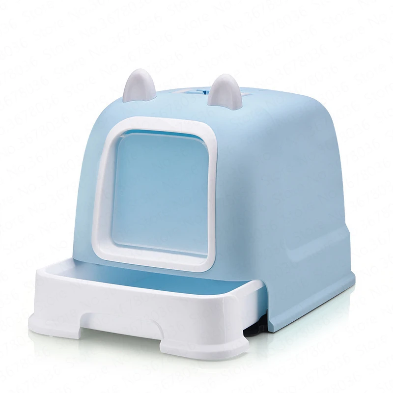 Pink Fully Enclosed Cat Litter Box Deodorant Anti-splash Large Cat Toilet with Drawer Cat Supplies Cat Toilet Training Kit