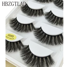 Hbzgtlad 5 пар настоящие накладные ресницы из норки 3D натуральные накладные ресницы норковые ресницы мягкие ресницы наращивание макияжа комплект Cilios G800